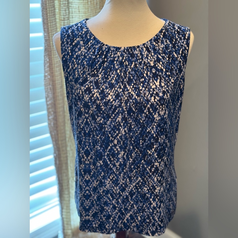 Calvin Klein Blue and White Women's Top